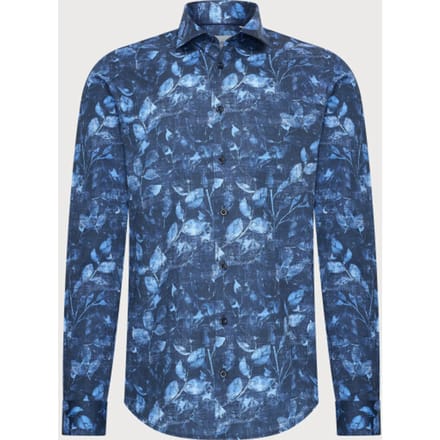 Blue Industry Het leaf-print overhemd |