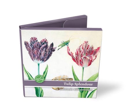 Kaartenmapje Tulpen, set van 10 dubbele kaarten, vierkant