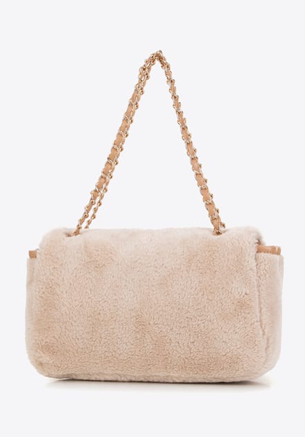 Wittchen - Dames Crossbody Tas - Met Bont - Crème - Kunstleer en Polyester