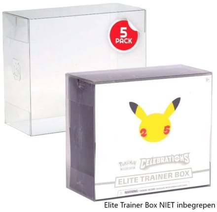 Evoretro - PET Protector Elite Trainer Box geschikt voor ETB Pokemon - 5-Pack