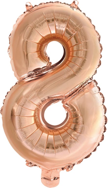 Folieballon 16" nmr. 8 - Rosé Goud