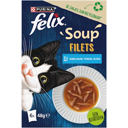 Felix Soup Tender Strips Vis - 6 x 48 gr