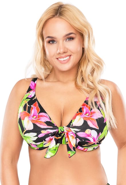 Vivisence bikini beha dames 3203 badmode zachte cups gestreept, roze bloemen, 85e