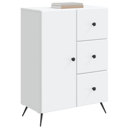 vidaXL - Dressoir - Wit - 66 - x - 34,5 - x - 90 - cm - Bewerkt - hout