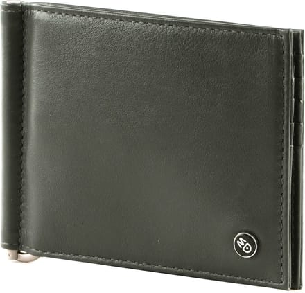 MANDARINA DUCK Leren Dollarclip Downtown Money Clip Wallet Iron Gate Donkergrijs
