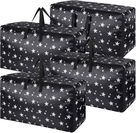 4x Extra Grote, Stevige Opbergdozen met Deksel - Waterdichte Verhuisdozen voor Kleding en Opslag