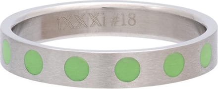 iXXXi Vulring 4mm Round Green Zilverkleurig - maat 18