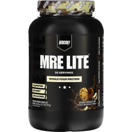 Redcon1, MRE Lite, Protéine d'Aliments Entiers, Avoine et Pépites de Chocolat, 2,15 lb (975g)