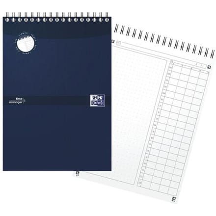 Oxford Task Manager dagplanner - A5 - 70 vel - met standaard - blauw