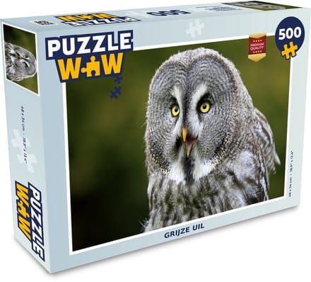 Puzzel Vogel - Uil - Grijs - Legpuzzel - Puzzel 500 stukjes