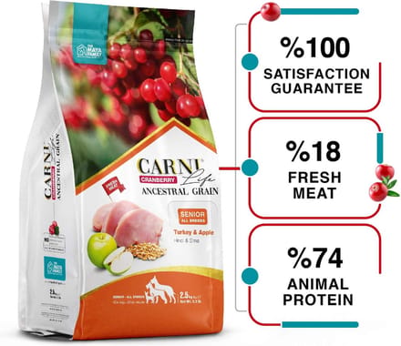 Carni Life Cranberry ANCESTRAL GRAIN TURKEY & APPLE SENIOR ALL BREEDS