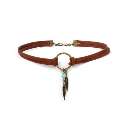 Jomide Choker Bohemian Vintage - Bruin Leer