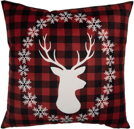 Clayre & Eef Kussenhoes 45x45 cm Rood Polyester Hert