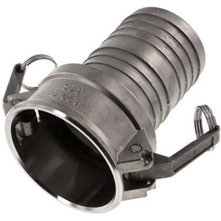 Camlock DN 75 (3'') Koppeling RVS met slangpilaar (75 mm) Type C MIL-C-27487