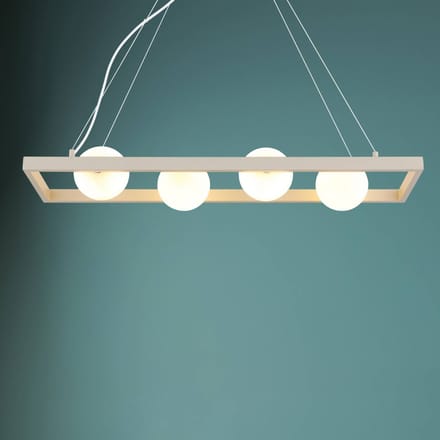Globo Hanglamp Nanda, zand/opaal, glas, 84 cm lang, G9