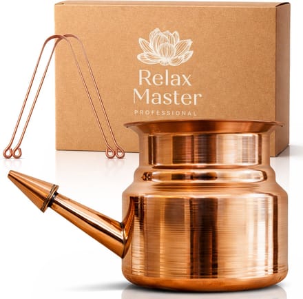Relax Master® Neusdouche / Neti Pot inclusief 1 tongschraper - Neusreiniger - Luxe geschenkdoos - Ayurveda