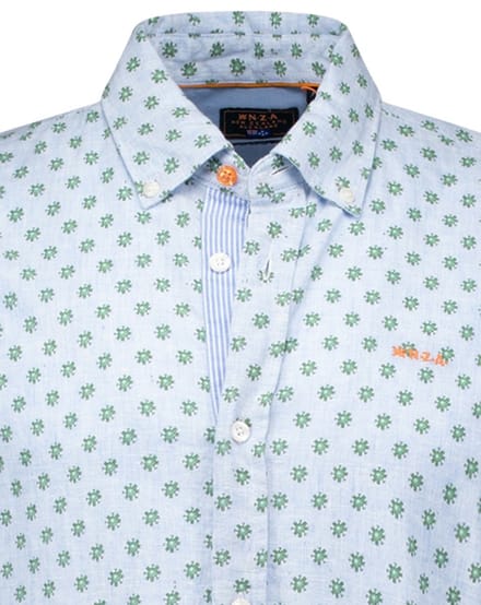 overhemd New Zealand Tate blauw geprint