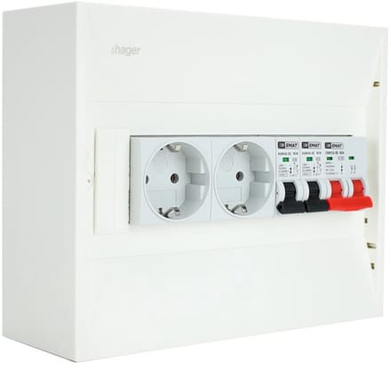 EMAT PV-verdeler 2x B16 groep 2x WCD en hoofdschakelaar (PV0003)