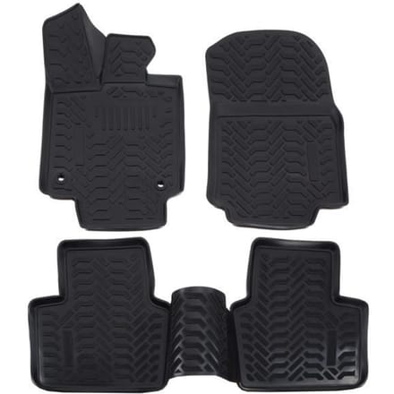 Tapis de sol - Exclusive - Toyota RAV4 - Caoutchouc - Système de fixation - Toutes saisons noir