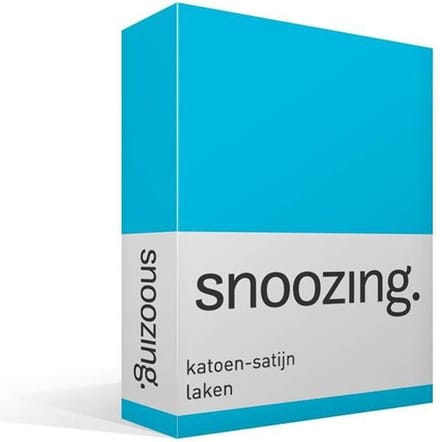 Snoozing - Katoen-satijn - Laken - Eenpersoons - 150x260 cm - Turquoise