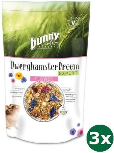 3x500 gr Bunny nature dwerghamsterdroom expert flower