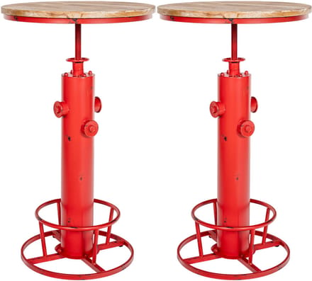 CLP Ruhr Set van 2 bartafels - Statafels - Industrieel - Rond - rood