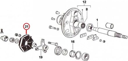 rms koppeldemper voor piaggio 220 ape tm p602 1982-1983 113450 nieuw