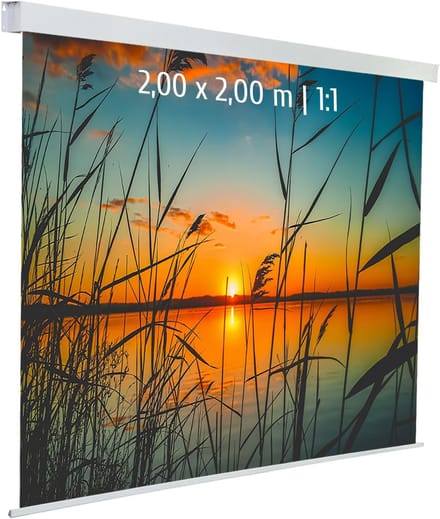 Elektrisch Projectiescherm 200x200 cm (1:1 Formaat) - Inclusief Afstandsbediening