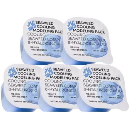 Nature Republic Real Skin Lab Masque Modelant Lot de 5 Spécial (3 types) Seaweed Cooling white