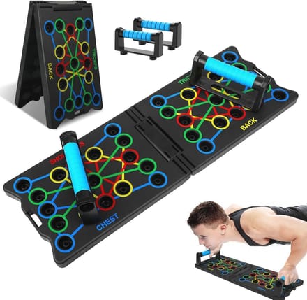 Push Up Board - Fitness Tool - Full Body Training - 24 Combinaties - 35 x 23 cm - Zwart