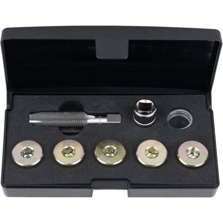 KS Tools 150.4930 Olieaftapschroef-schroefdraadreparatieset, 12-delig M17 x 1,5
