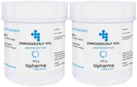 Bipharma Zinkoxidezalf 10% - 2 x 100 gr - Voordeelverpakking