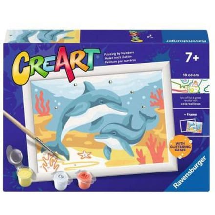 Ravensburger – CreArt: Springende Dolfijn – Schilderen op Nummer