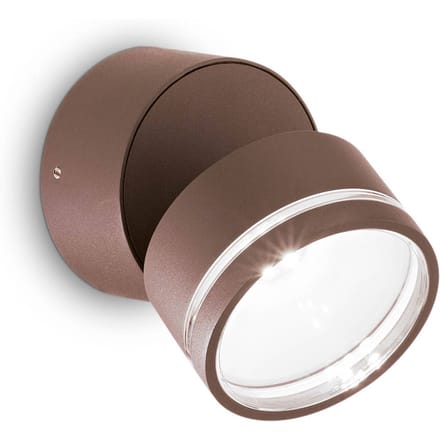 Ideal Lux Omega Round LED wandlamp 4.000K koffie