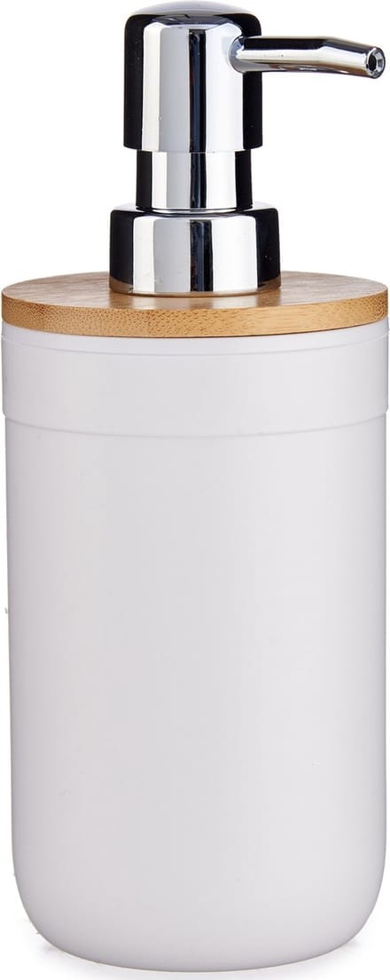 Berilo Zeeppompje/dispenser - 17 cm - kunststof - wit - 350 ml - navulbaar - keuken/toilet/badkamer