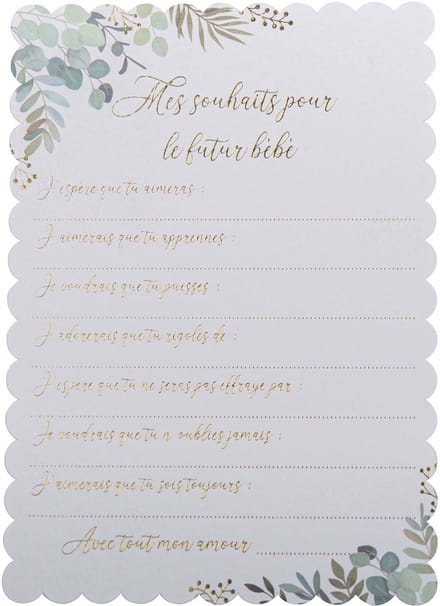 ARTYFETES - 10 wenskaarten in het Frans "oh baby" 12,5 x 17,5 cm voor babyshower
