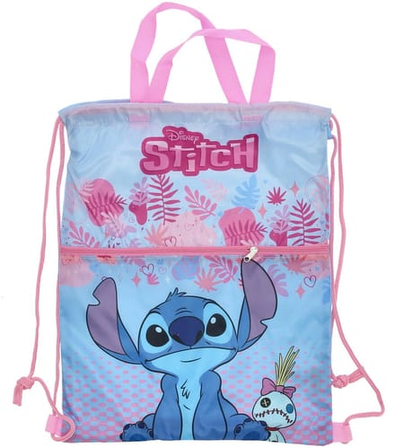 Lilo & Stitch Gymtas - Met rits - Voor school en zwemles - 40 cm - Blauw