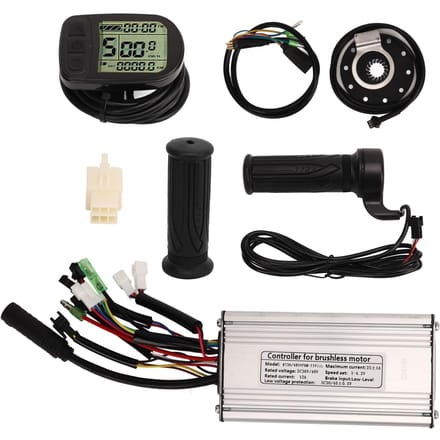 Borstelloze Motor Controller Kit met LCD Paneel Fiets Lithium Batterij Omzettingskit voor 500W 750W black