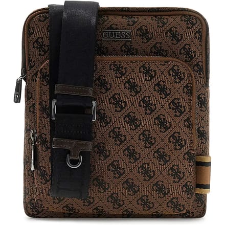 GUESS schoudertas Boston Crossbody Flat Coffee Lichtbruin