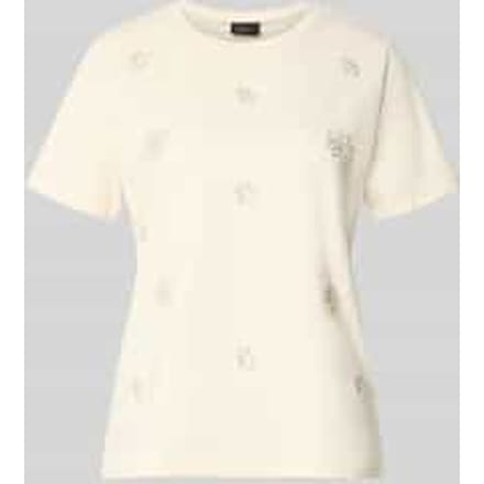 slim fit T-shirt van katoenmix
