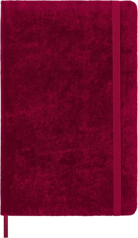 Luxe Velours Notitieboek met Elastische Sluiting, Pink, Groot Formaat, 144 Gelinieerde Pagina's