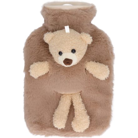 Bouillotte Multifonctionnelle Capacité 1000ml Large Goulot Mignonne Dessin Animé Bouillotte pour Maisons marron