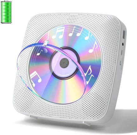 SNJY® CD Speler - Muziekspeler - Draagbare Radio CD Speler - 1800 mAh - Wit