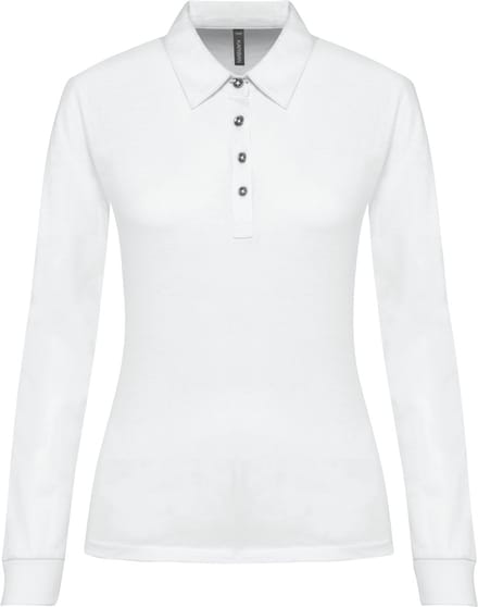 Kariban Damespolo lange mouwen van jersey K265 - White - M
