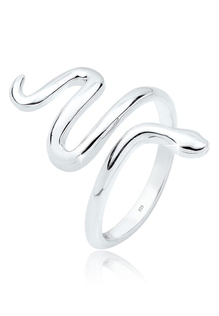 Elli - Ring - Dames Slang Gebogen Statement in 925 Sterling Zilver - Dames