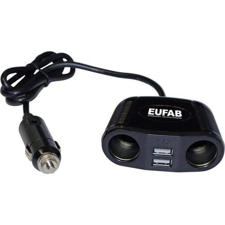 Eufab 16549 Sigarettenaanstekerverdeler Aantal sigarettenaanstekerbussen: 2 x Interfaces: USB: 2 x Stroombelasting (max.): 10 A
