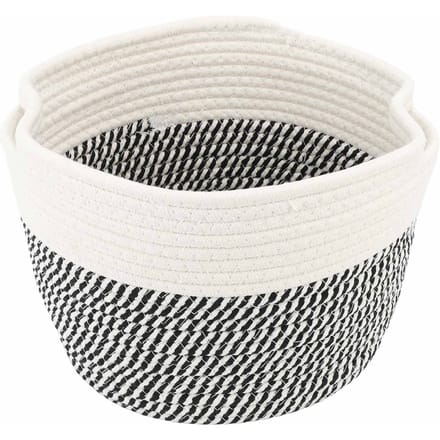 Opvouwbare Wasmand Multifunctioneel Grote Capaciteit Katoen Linnen Geweven Opvouwbare Wasmand 20x15cm / 7.9x5.9in wit
