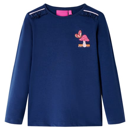 vidaXL - Kindershirt - met - lange - mouwen - 104 - marineblauw