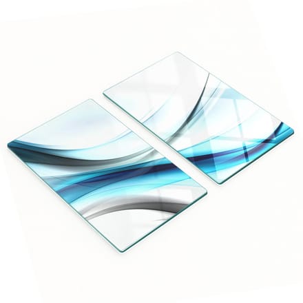 Keukenplanken van gehard glas met abstracte golfmotieven, 2x30x52 cm
