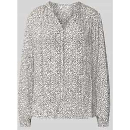 Regular fit overhemdbouse van viscose met V-hals